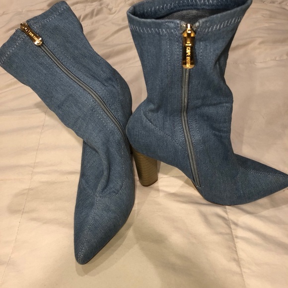 Denim Sock Boots - Picture 3 of 4